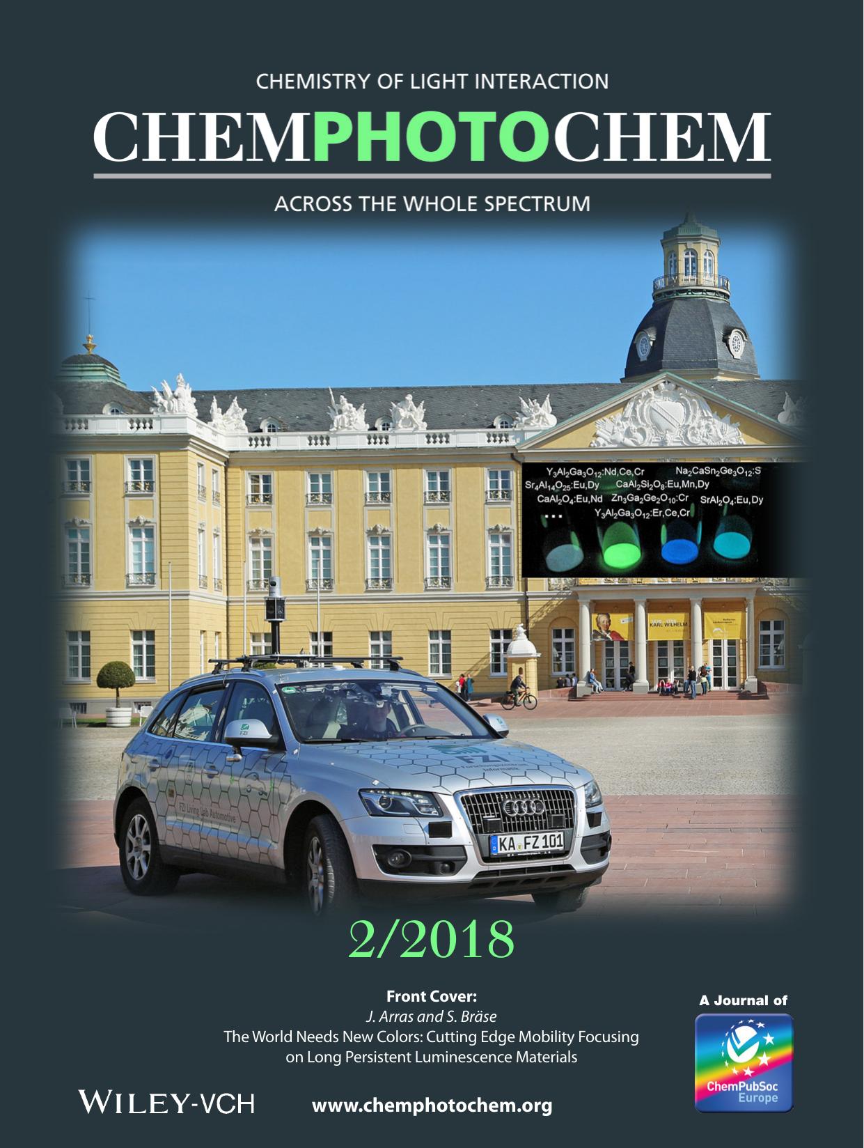 Front Cover: The World Needs New Colors: Cutting Edge Mobility Focusing on Long Persistent Luminescence Materials (ChemPhotoChem 22018) by Unknown