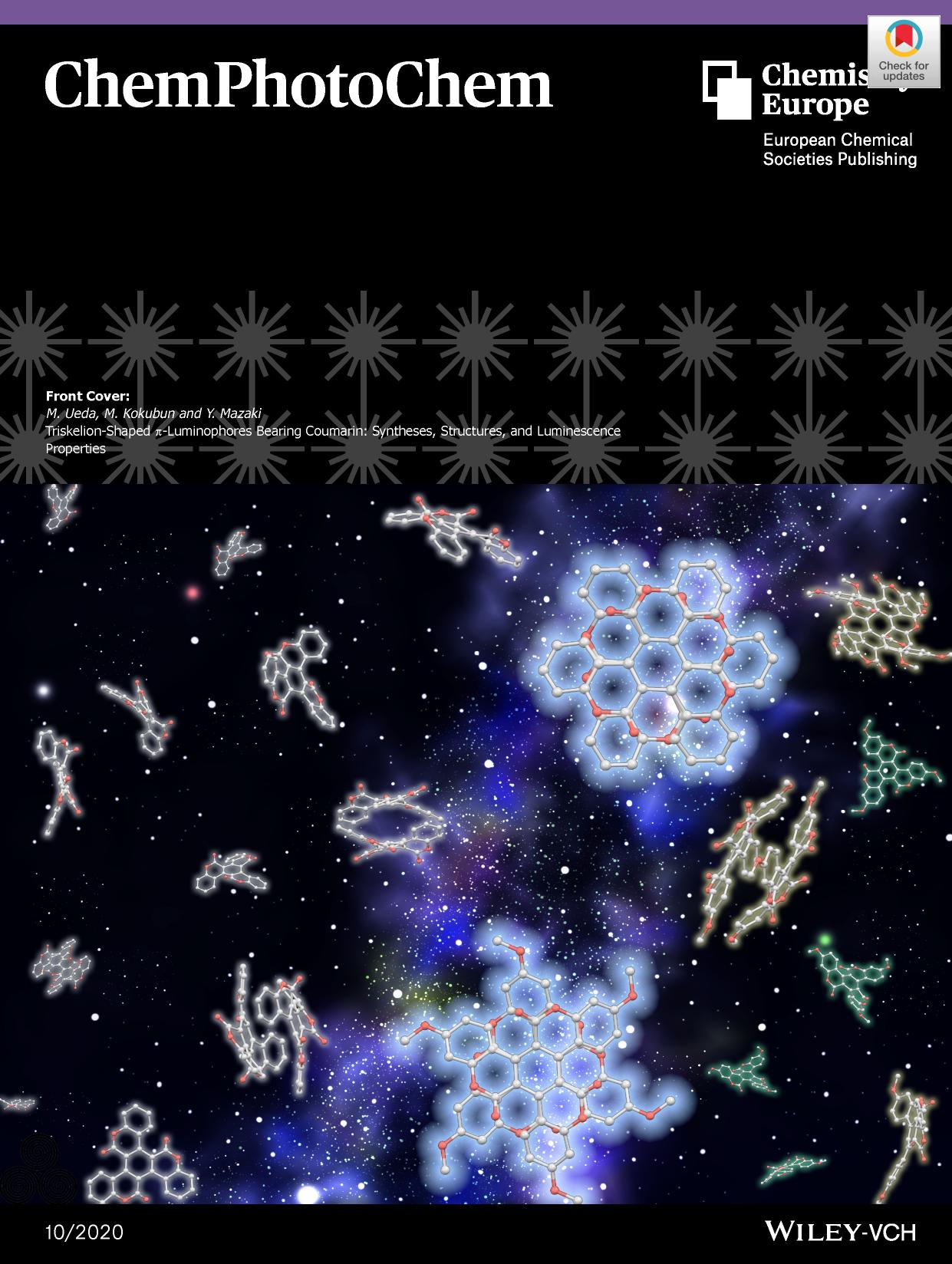 Front Cover: TriskelionâShaped ÏâLuminophores Bearing Coumarin: Syntheses, Structures, and Luminescence Properties (ChemPhotoChem 102020) by Unknown