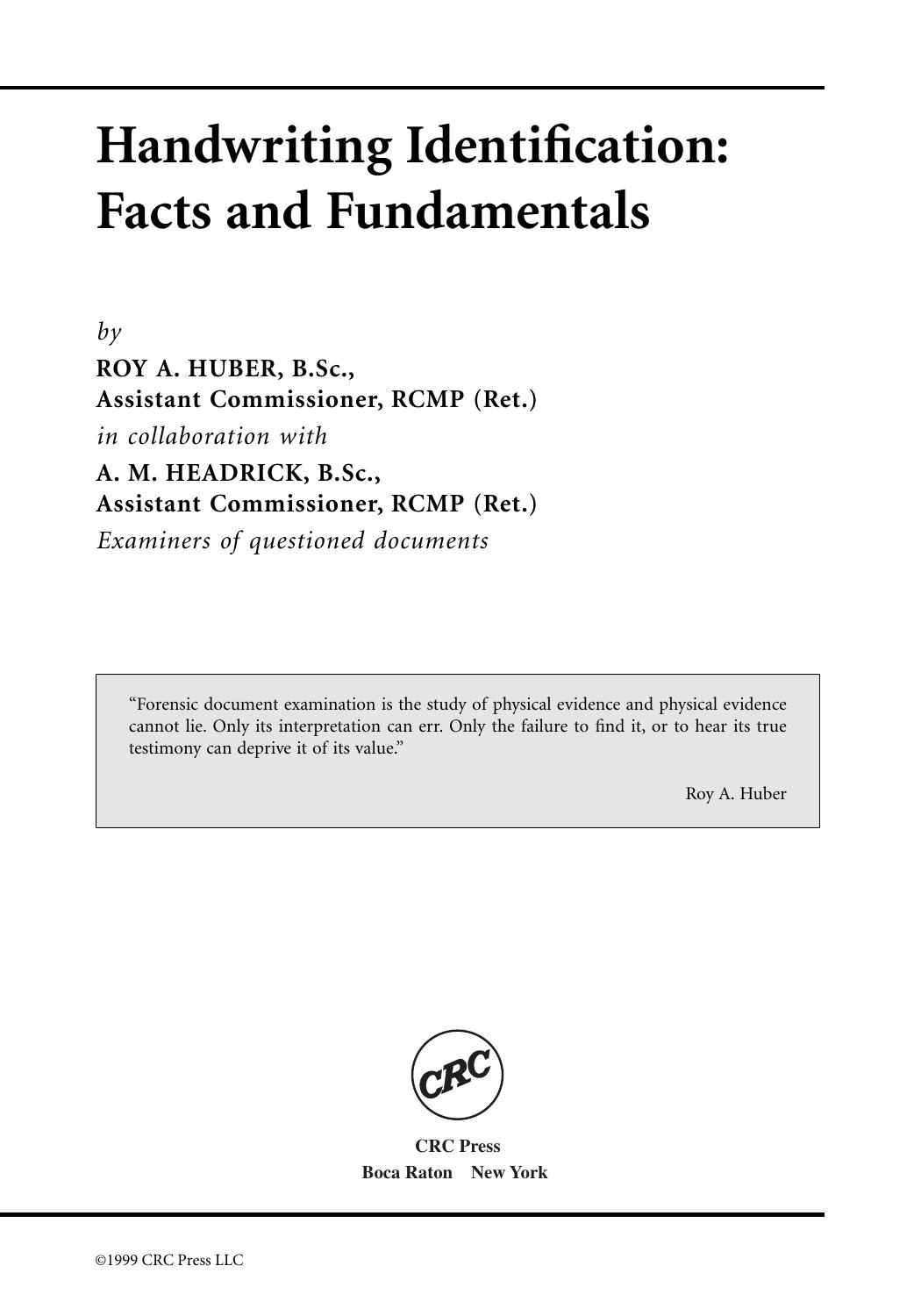 Front Matter by Roy A. Huber & A.M. Headrick