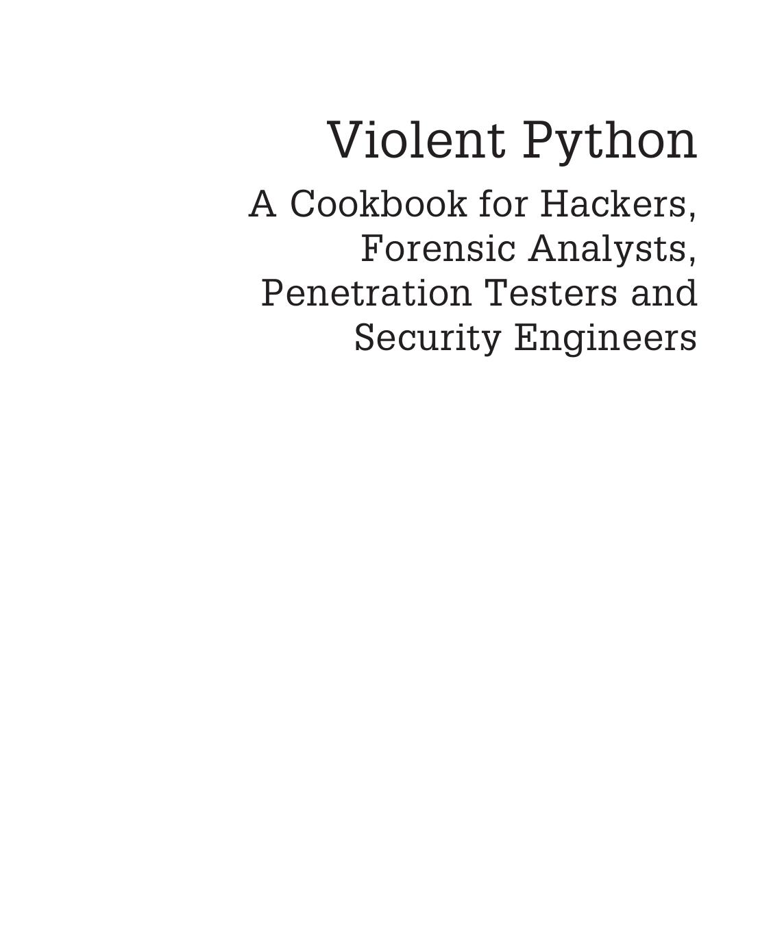 Front Matter by Violent Python