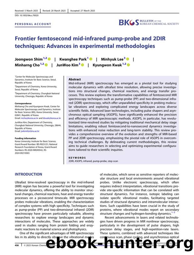 Frontier Femtosecond MidâInfrared PumpâProbe and 2DIR Techniques: Advances in Experimental Methodologies by Unknown