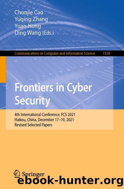Frontiers in Cyber Security by Unknown