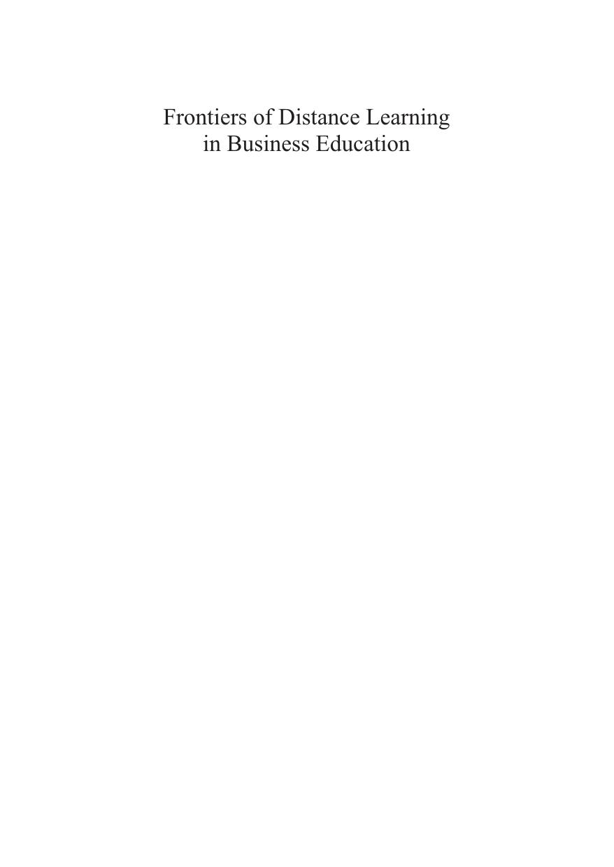 Frontiers of Distance Learning in Business Education by Hooman Estelami
