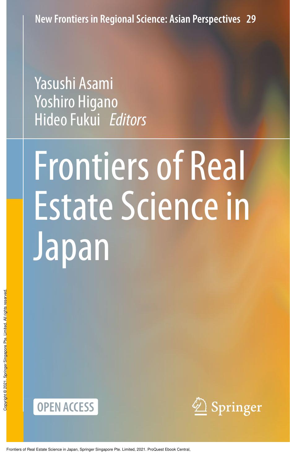 Frontiers of Real Estate Science in Japan by Yasushi Asami; Yoshiro Higano; Hideo Fukui