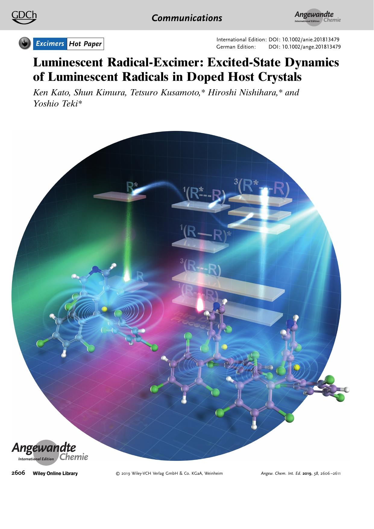Frontispiece: Luminescent RadicalâExcimer: ExcitedâState Dynamics of Luminescent Radicals in Doped Host Crystals by Unknown