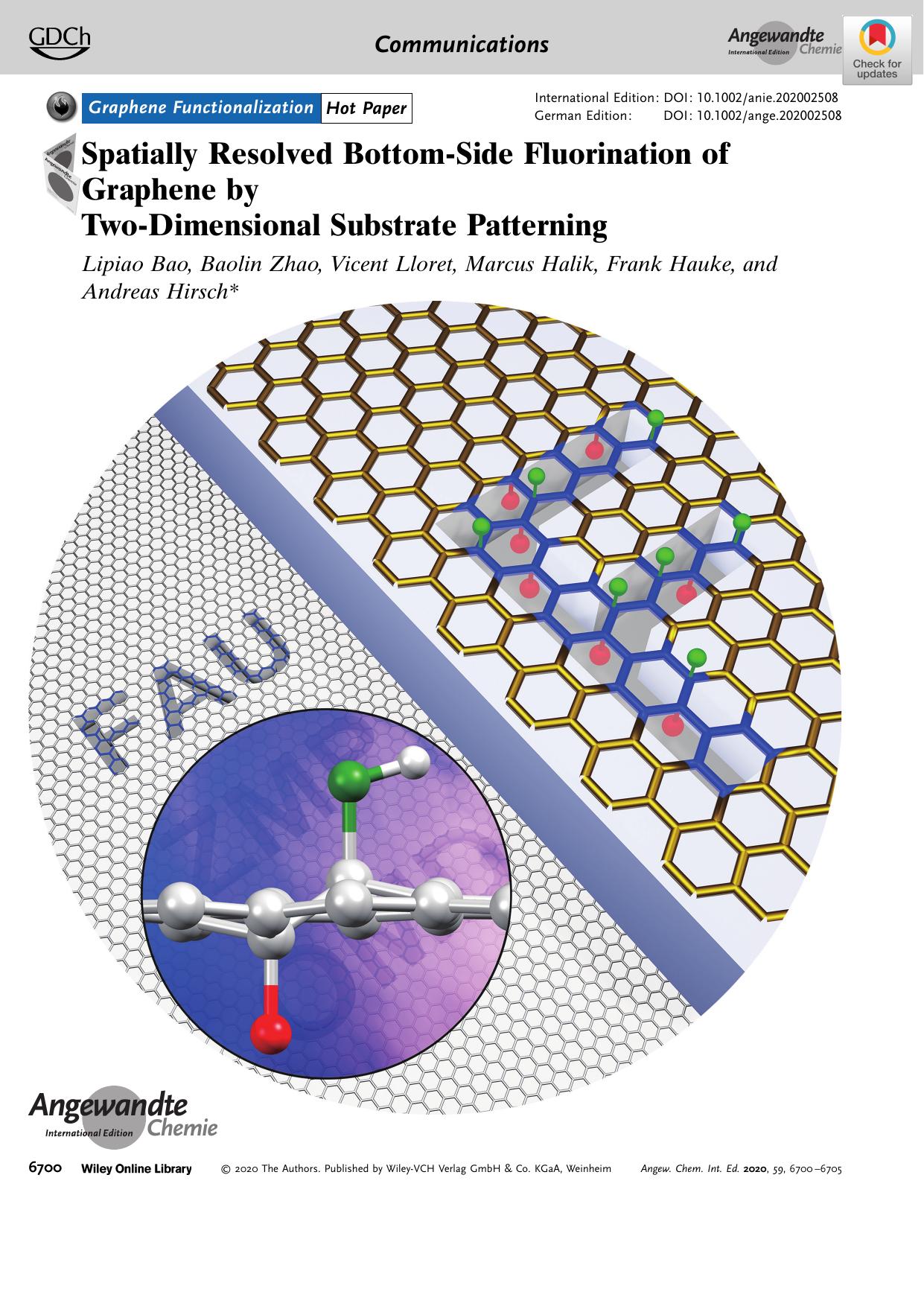 Frontispiece: Spatially Resolved BottomâSide Fluorination of Graphene by TwoâDimensional Substrate Patterning by Unknown
