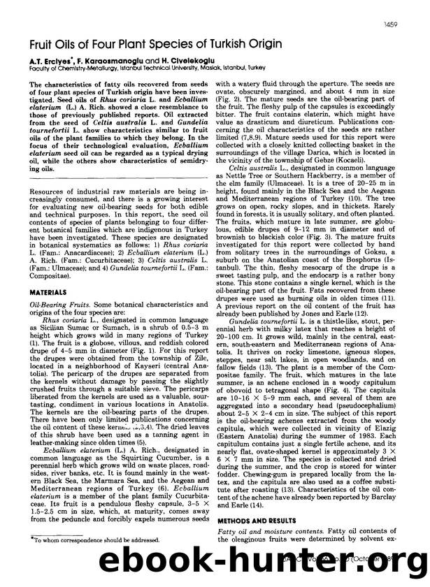 Fruit oils of four plant species of Turkish origin by Unknown