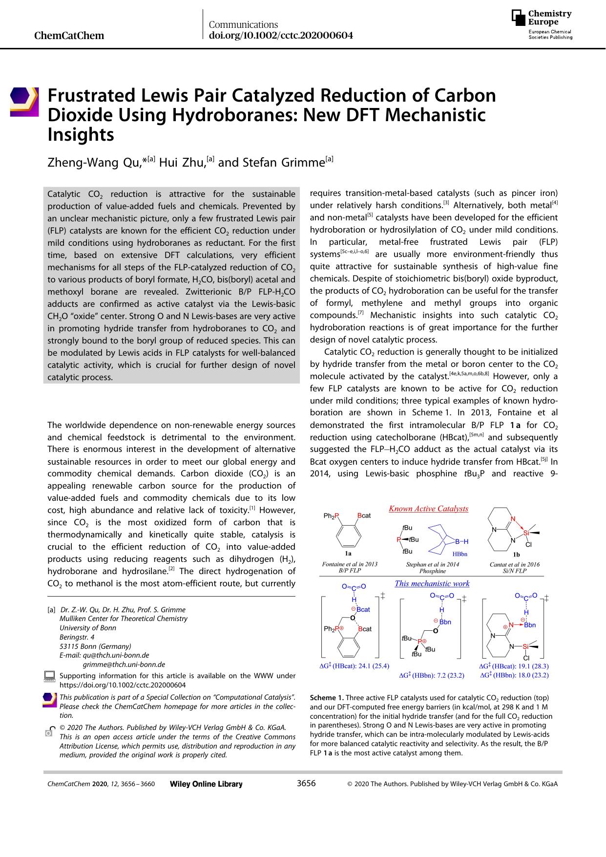 Frustrated Lewis Pair Catalyzed Reduction of Carbon Dioxide Using Hydroboranes: New DFT Mechanistic Insights by Unknown