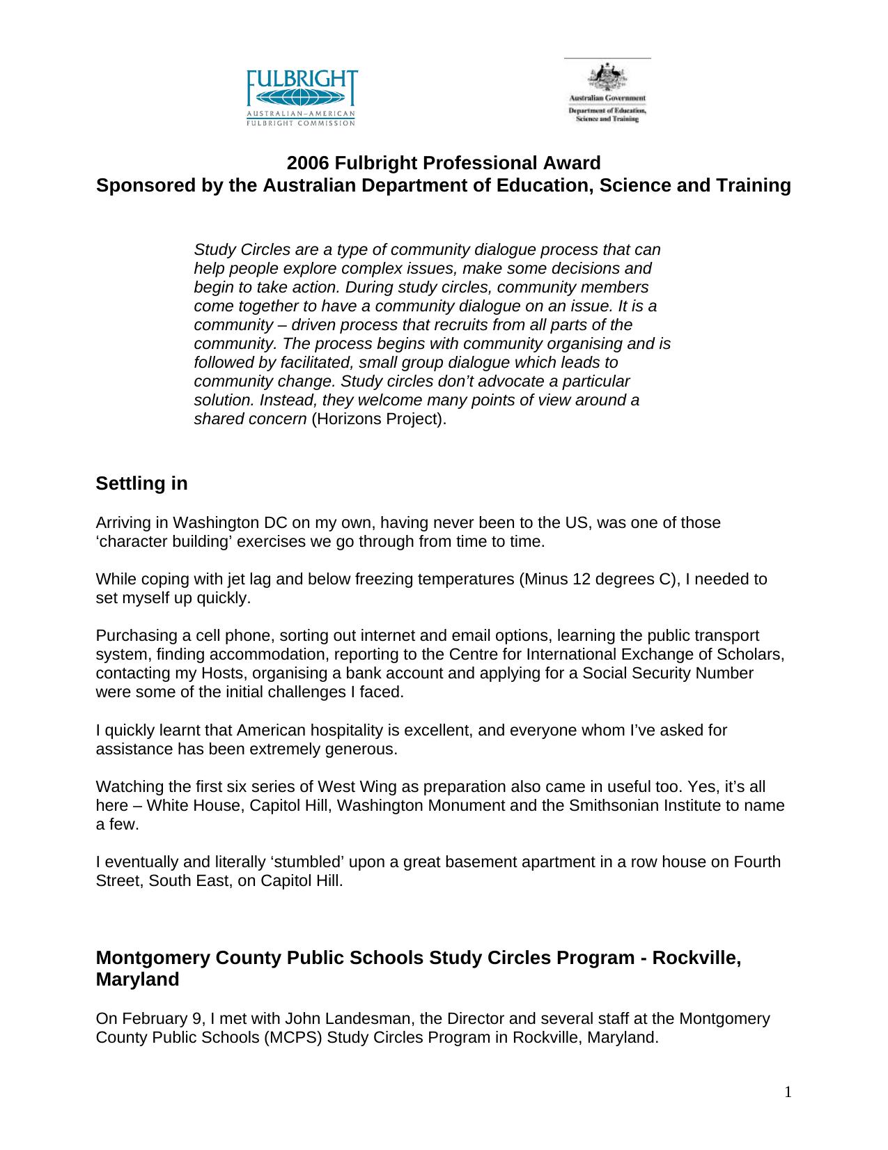 Fulbright Report Complete and Final by Mark Brophy