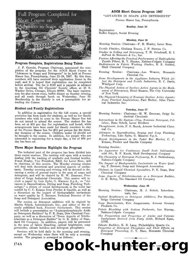 Full Program Completed for Short Course on &#x201C;Advances in Soaps and Detergents&#x201D; by Unknown