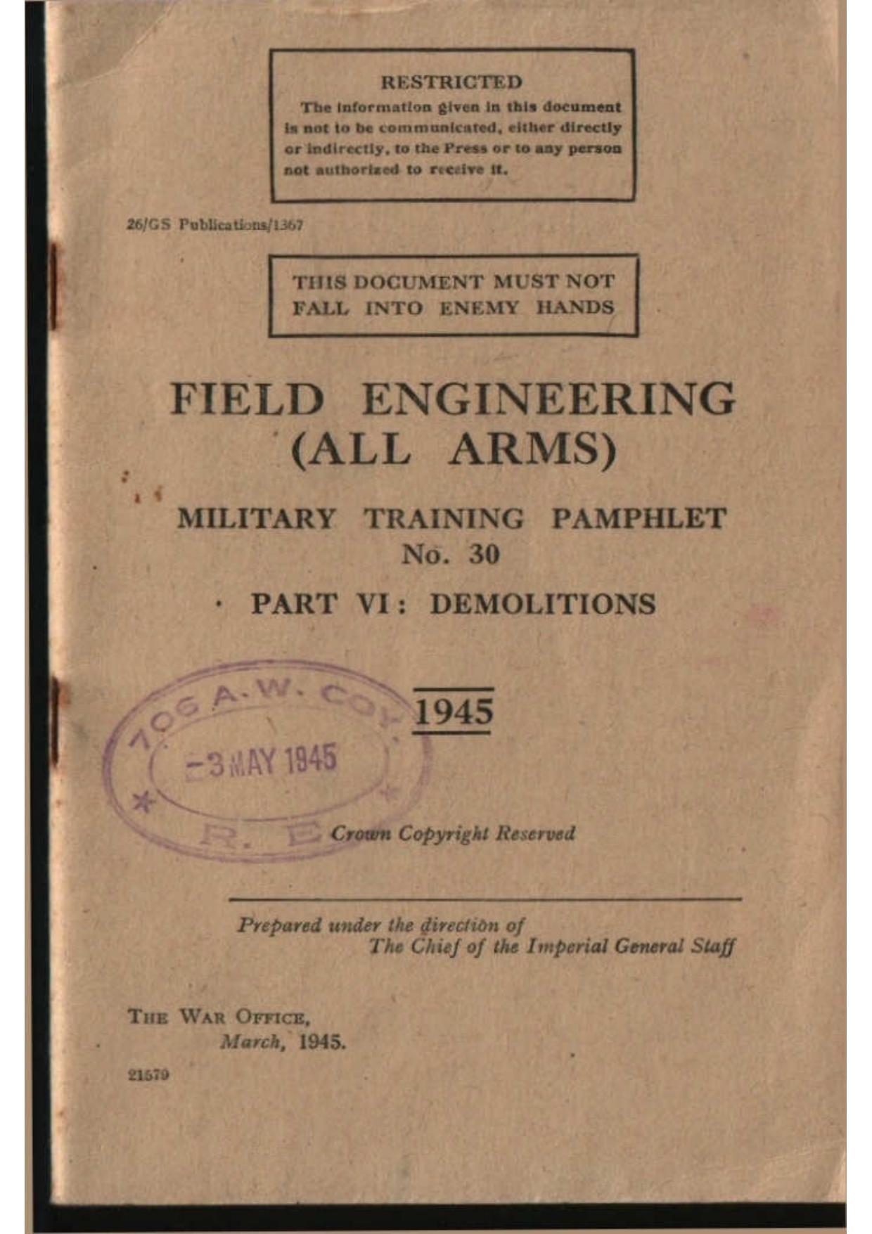 Full page fax print by Military Training Pamphlet 30 (1945)
