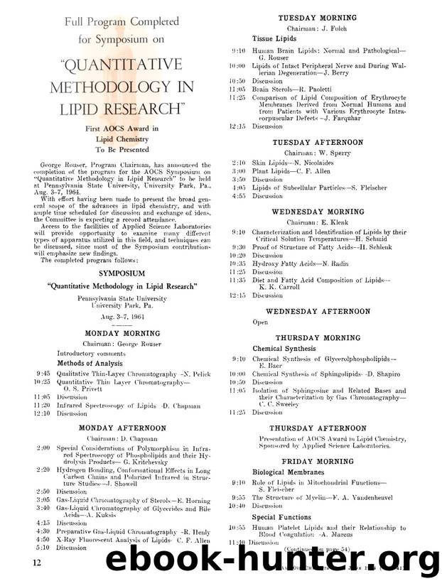 Full program completed for Symposium on &#x00AB;Auantitative Methodology in Lipid Research&#x00BB; by Unknown