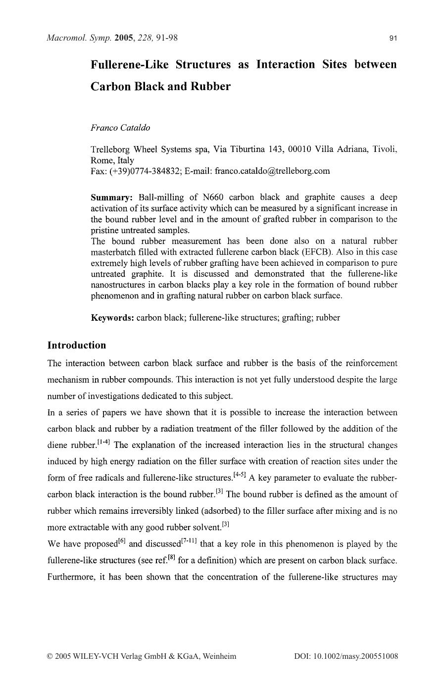 Fullerene-Like Structures as Interaction Sites between Carbon Black and Rubber by Unknown