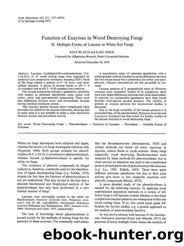 Function of enzymes in wood destroying fungi by Unknown