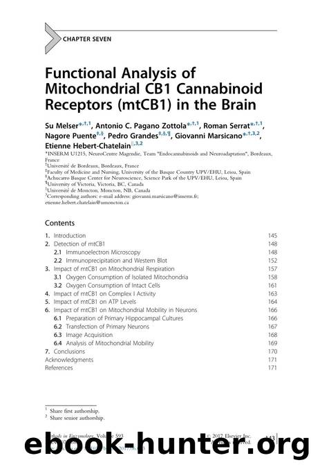 Functional Analysis of Mitochondrial CB1 Cannabinoid Receptors (mtCB1) in the Brain by unknow