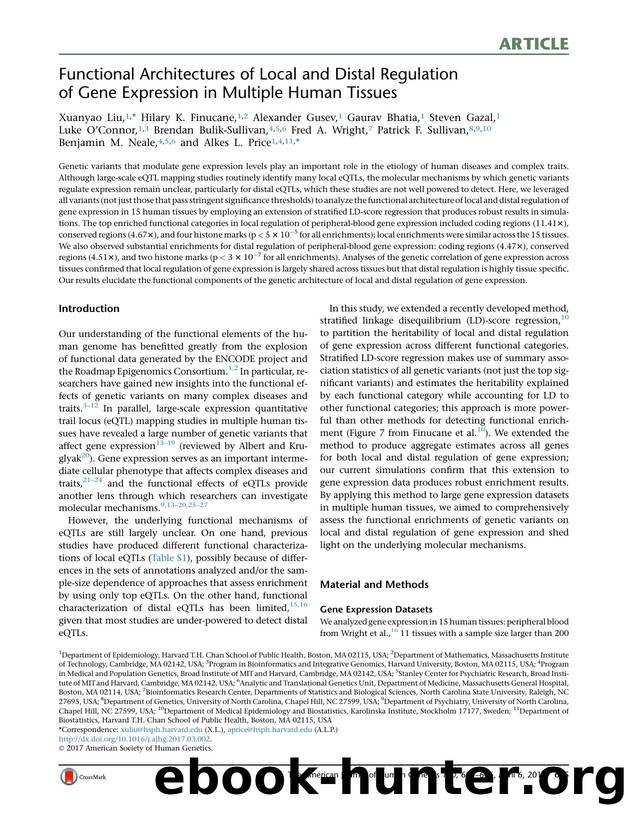 Functional Architectures of Local and Distal Regulation of Gene Expression in Multiple Human Tissues by unknow