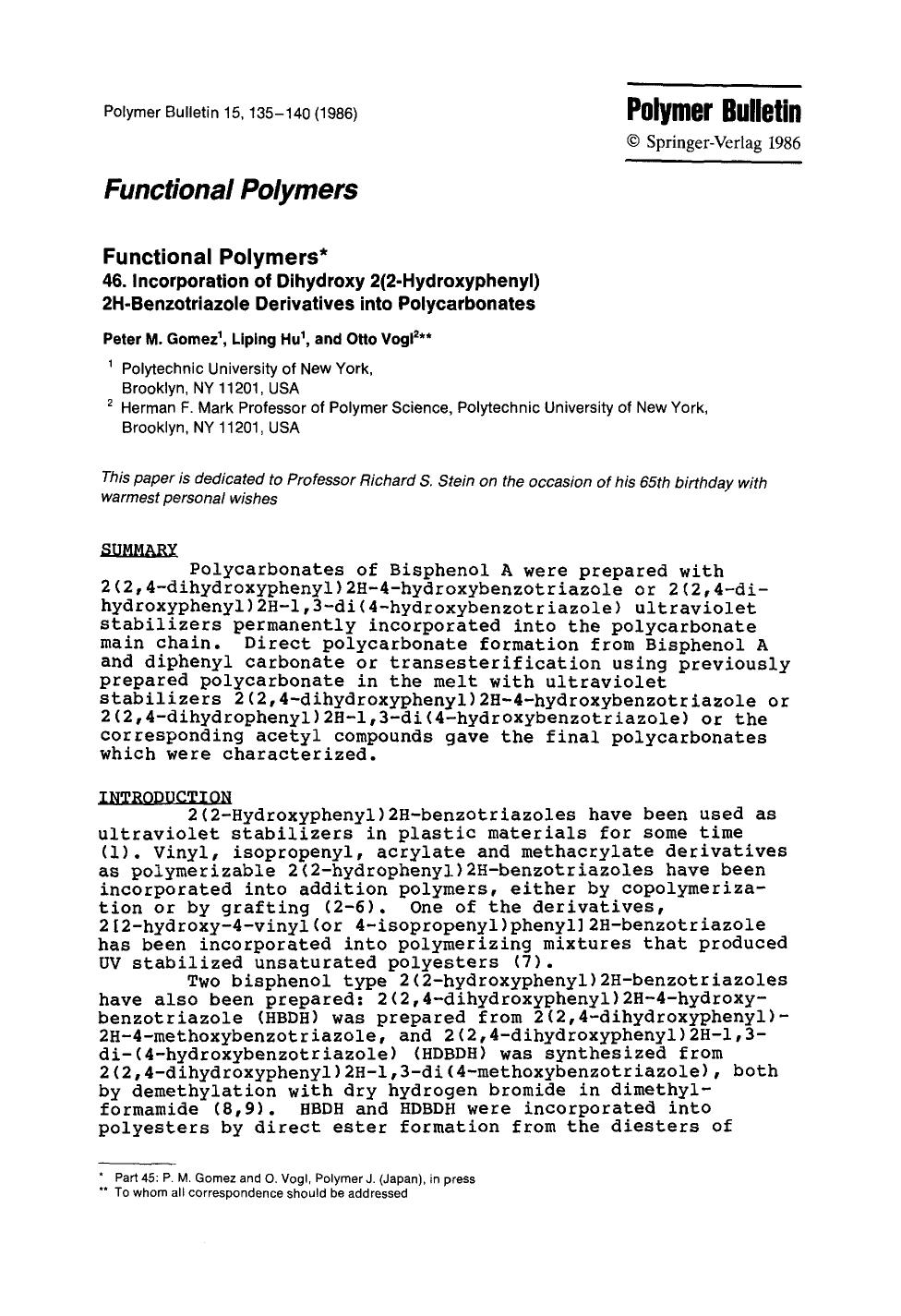 Functional Polymers by Unknown