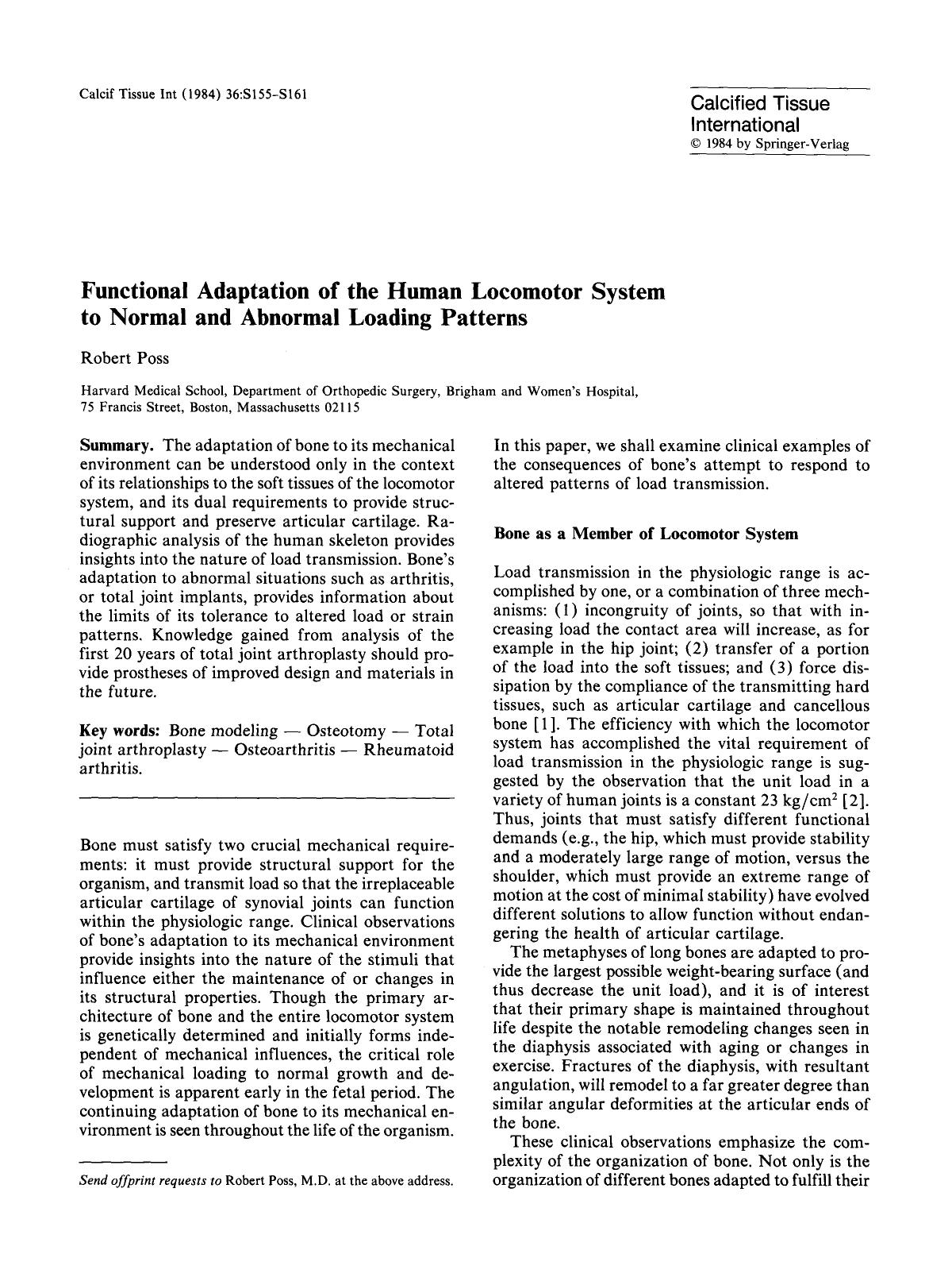 Functional adaptation of the human locomotor system to normal and abnormal loading patterns by Unknown