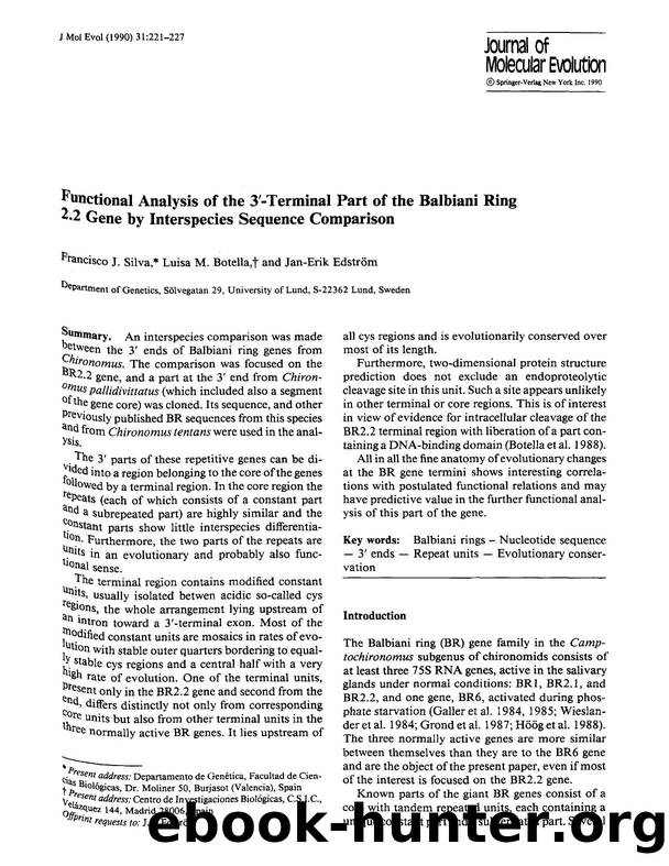 Functional analysis of the 3′-terminal part of the Balbiani ring 2.2 gene by interspecies sequence comparison by Unknown