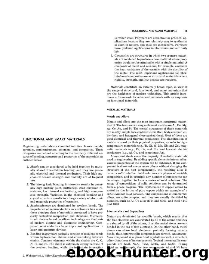 Functional and Smart Materials". In: Wiley Encyclopedia of Electrical and Electronics Engineering by Unknown