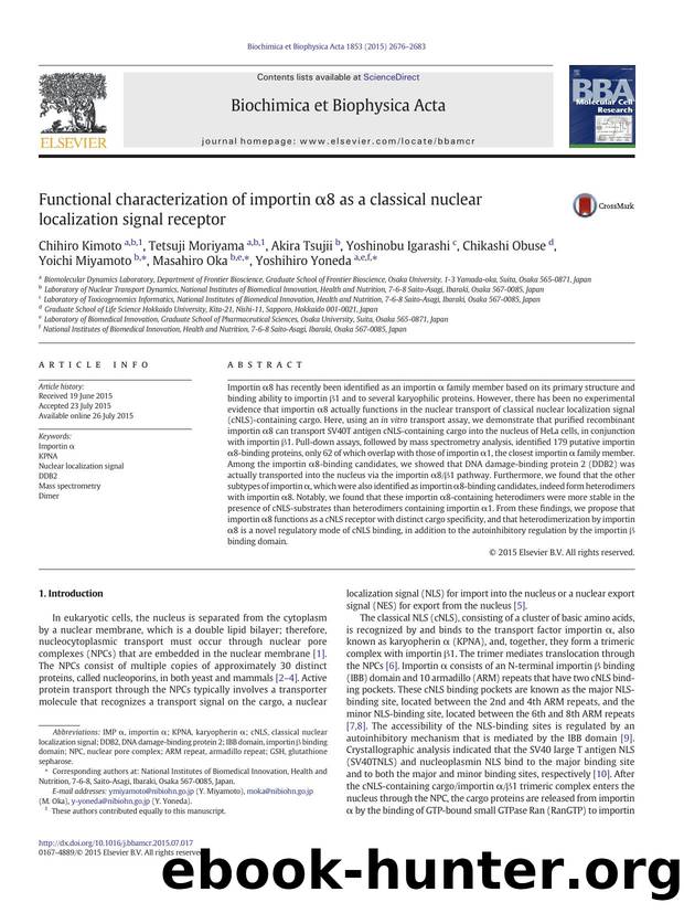 Functional characterization of importin Î±8 as a classical nuclear localization signal receptor by unknow