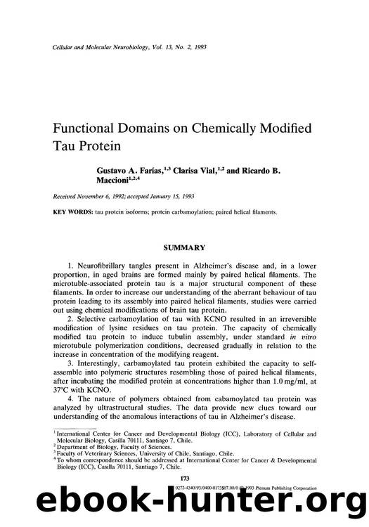 Functional domains on chemically modified tau protein by Unknown