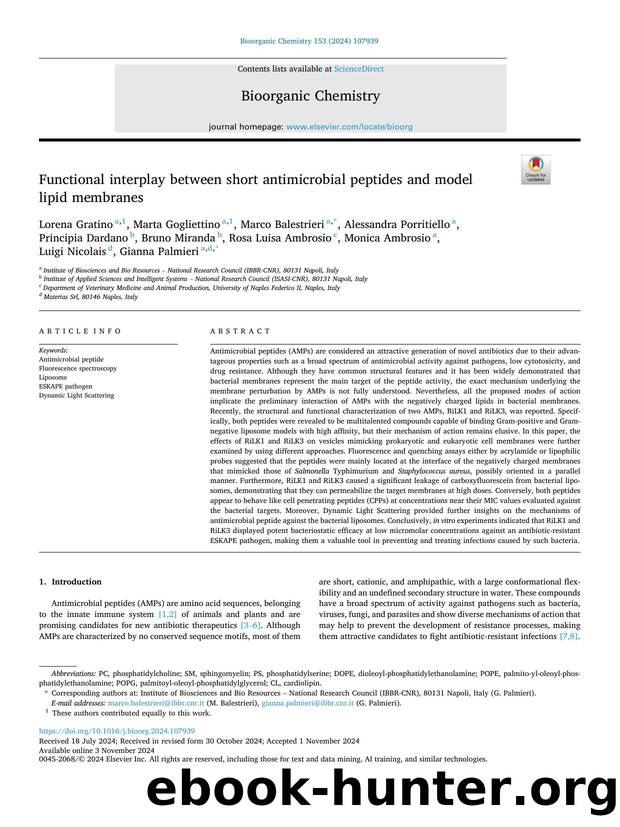 Functional interplay between short antimicrobial peptides and model lipid membranes by unknow