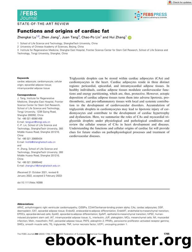 Functions and origins of cardiac fat by Unknown