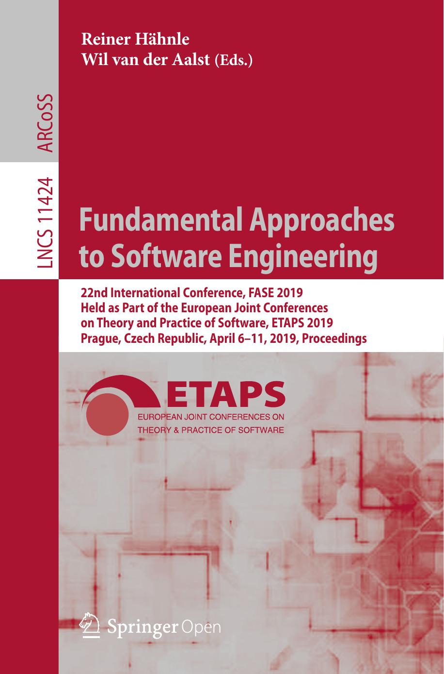 Fundamental Approaches to Software Engineering by Reiner Hähnle & Wil van der Aalst