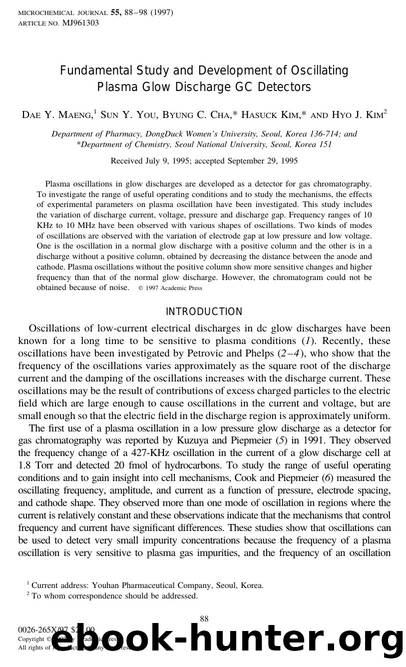 Fundamental Study and Development of Oscillating Plasma Glow Discharge GC Detectors by Maeng D. Y. et al