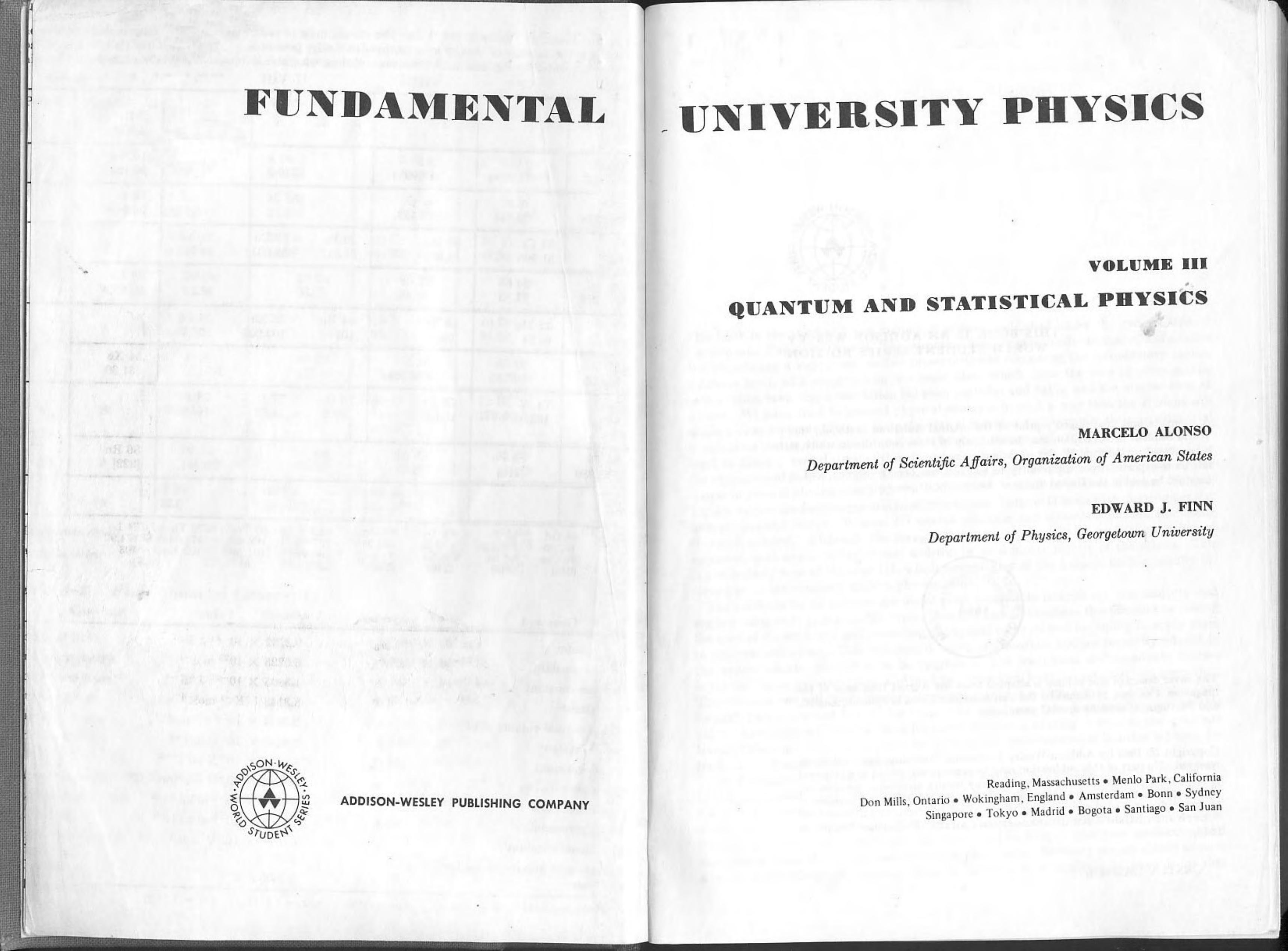 Fundamental University Physics: Quantum and Statistical Physics (Repost) by Alonso