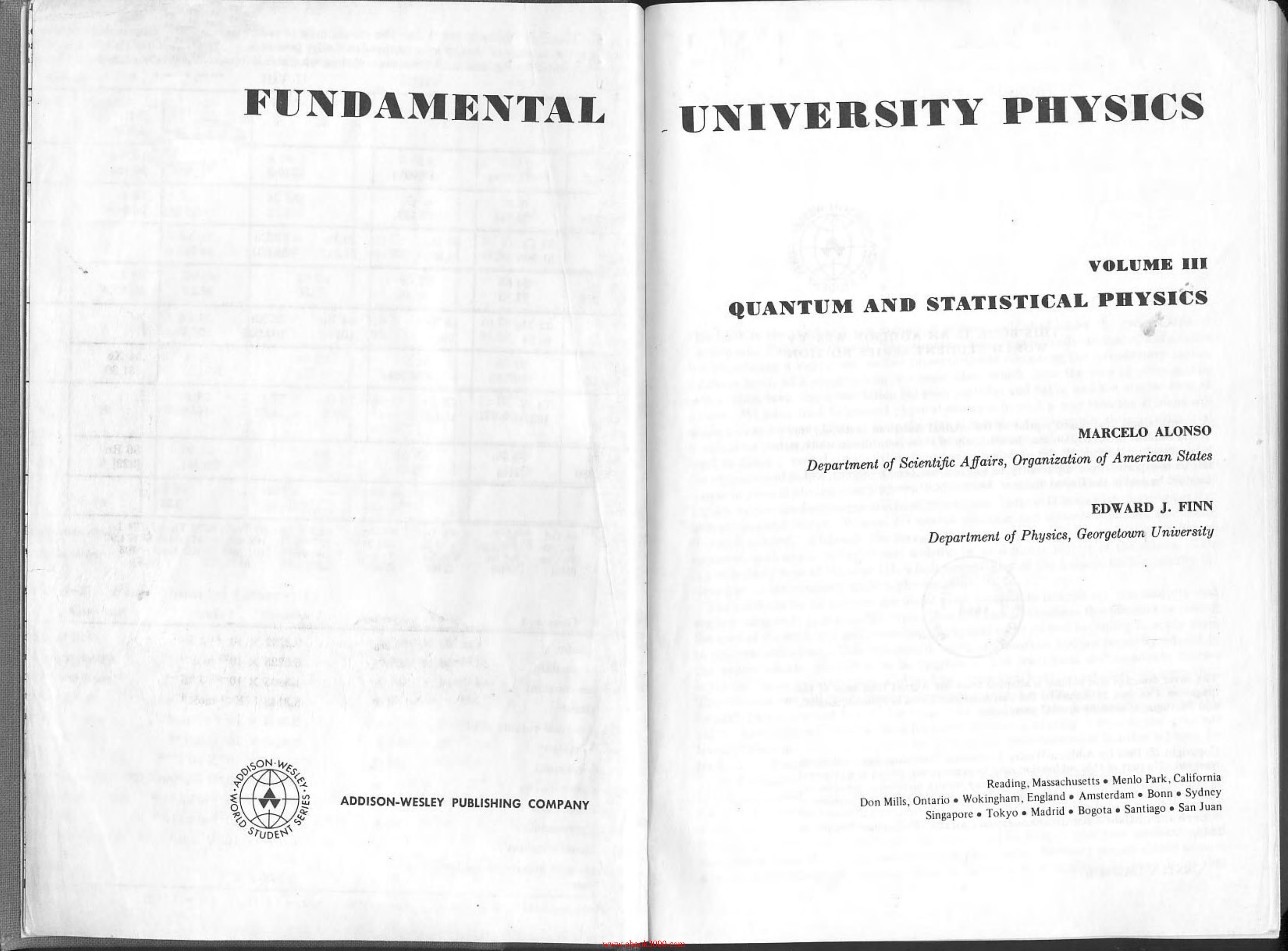 Fundamental University Physics: Quantum and Statistical Physics v.3 by Unknow
