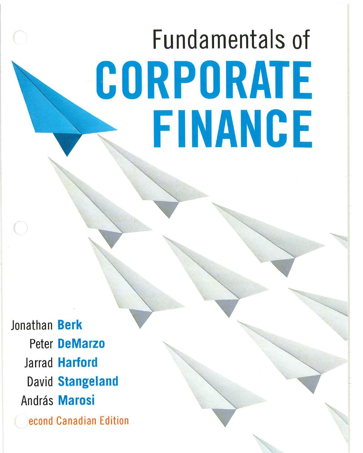 Fundamentals of Corporate Finance 2nd Canadian Edition Berk by Unknown