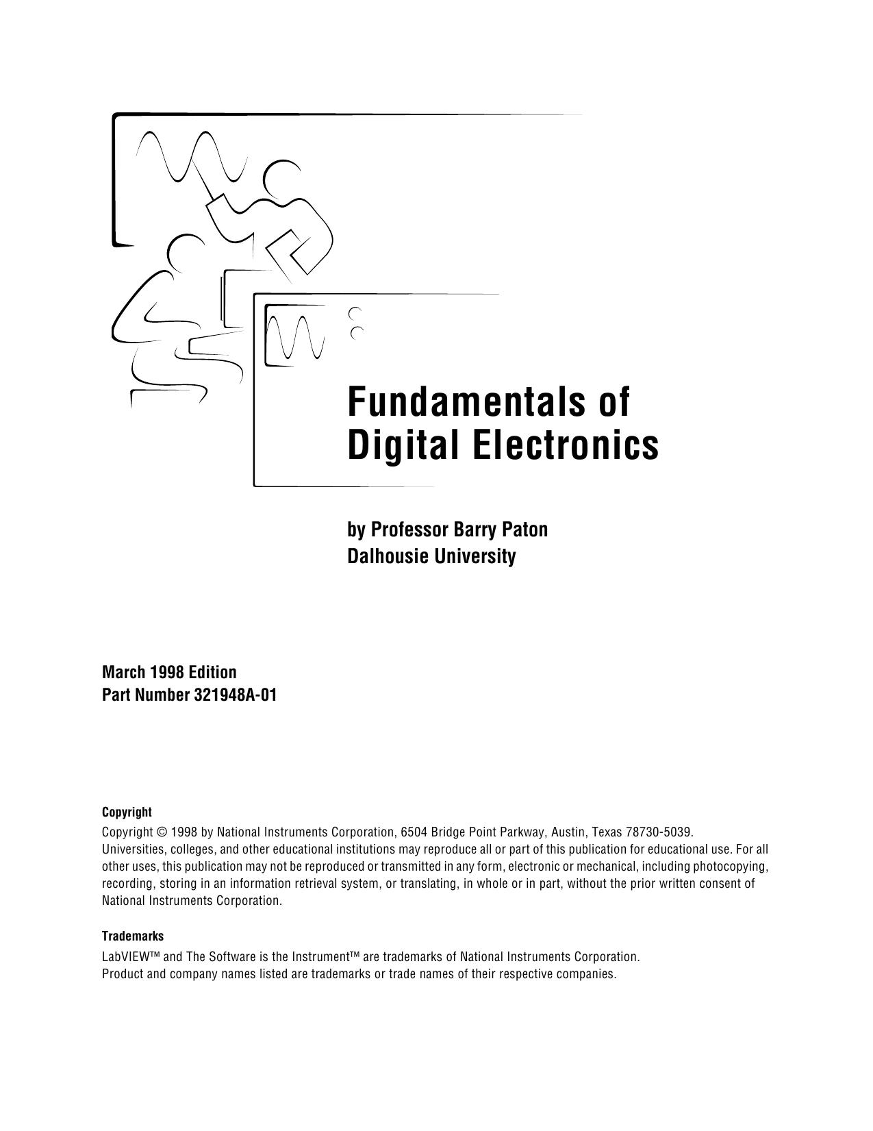 Fundamentals of Digital Electronics by Paton