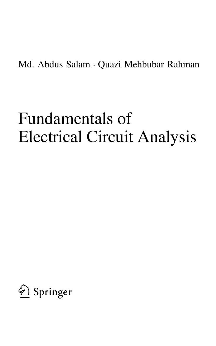 Fundamentals of Electrical Circuit Analysis by Md. Abdus Salam Quazi Mehbubar Rahman