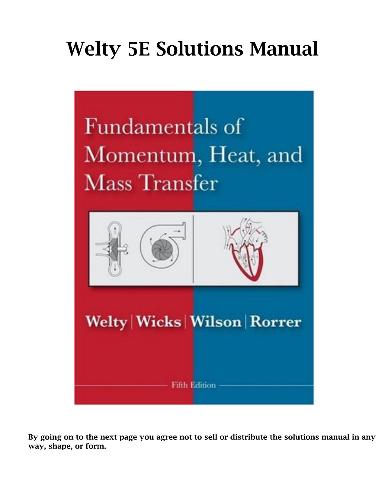 Fundamentals of Momentum, Heat and Mass Transfer, 5th Edition Solutions Manual by HyperGEAR TIFF/PDF Convert Library