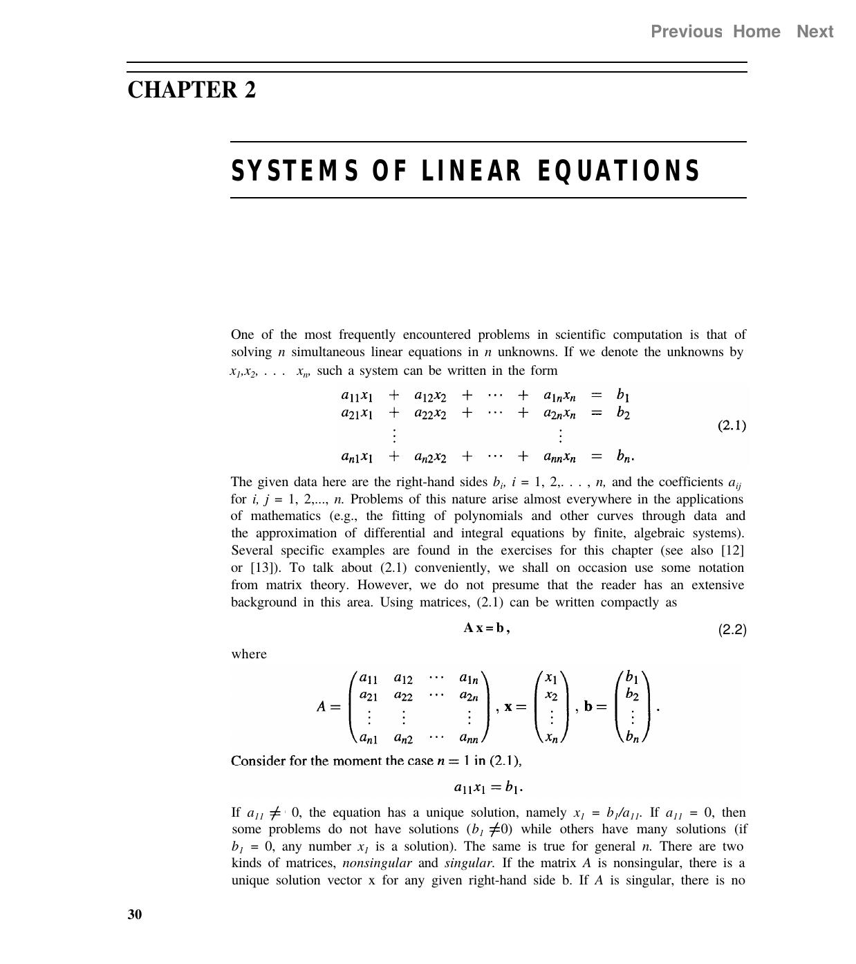 Fundamentals of Numerical Computing, Chapter 2. Systems of Linear Equations by L.F. Shampine R.C. Allen Jr. S. Pruess