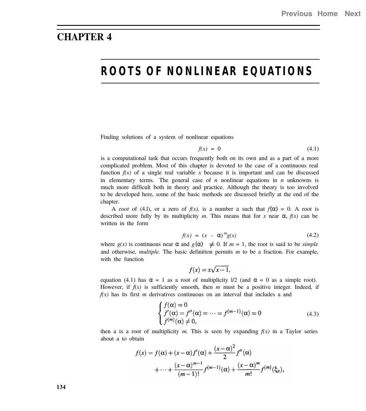 Fundamentals of Numerical Computing, Chapter 4. Roots of Nonlinear Equations by L.F. Shampine R.C. Allen Jr. S. Pruess