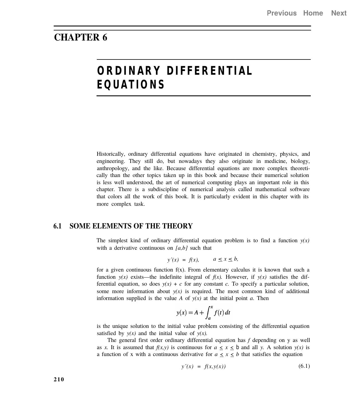 Fundamentals of Numerical Computing, Chapter 6. Ordinary Differential Equations by L.F. Shampine R.C. Allen Jr. S. Pruess
