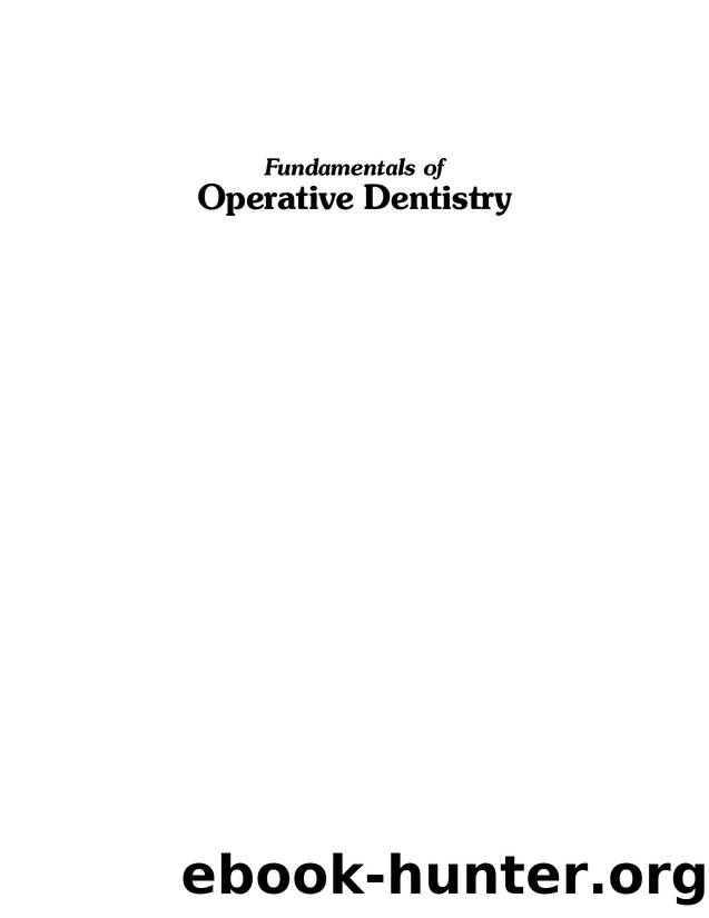 Fundamentals of Operative Dentistry by Unknown