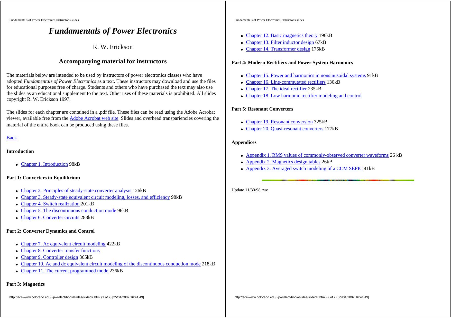 Fundamentals of Power Electronics by Robert W. Erickson