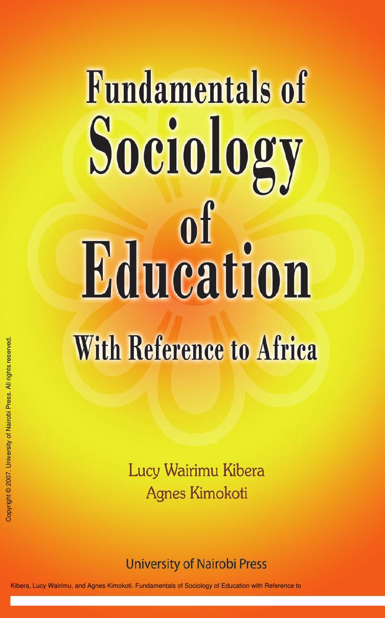 Fundamentals of Sociology of Education with Reference to Africa by Lucy Wairimu Kibera; Agnes Kimokoti