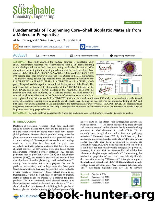 Fundamentals of Toughening CoreâShell Bioplastic Materials from a Molecular Perspective by Akihiro Yamaguchi Satoshi Arai and Noriyoshi Arai
