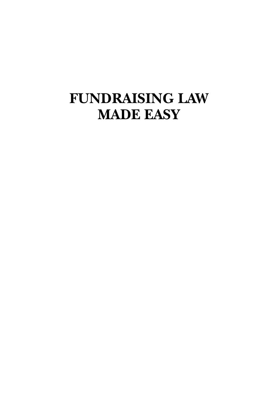 Fundraising Law Made Easy by Bruce R. Hopkins