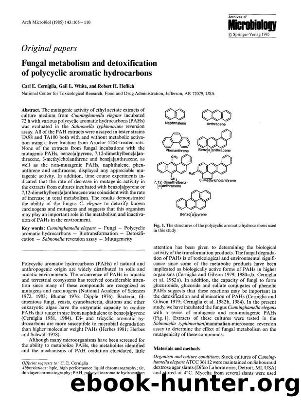 Fungal metabolism and detoxification of polycyclic aromatic hydrocarbons by Unknown