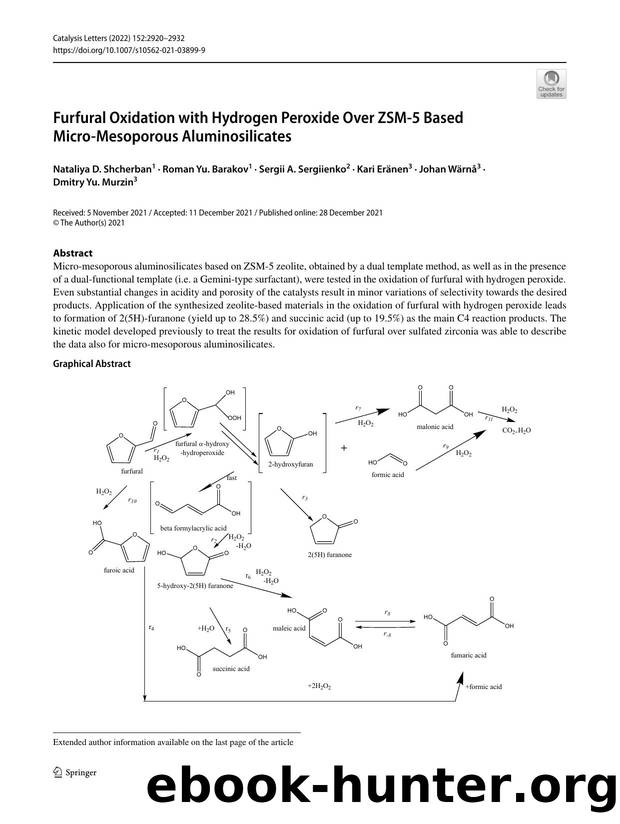 Furfural Oxidation with Hydrogen Peroxide Over ZSM-5 Based Micro-Mesoporous Aluminosilicates by unknow