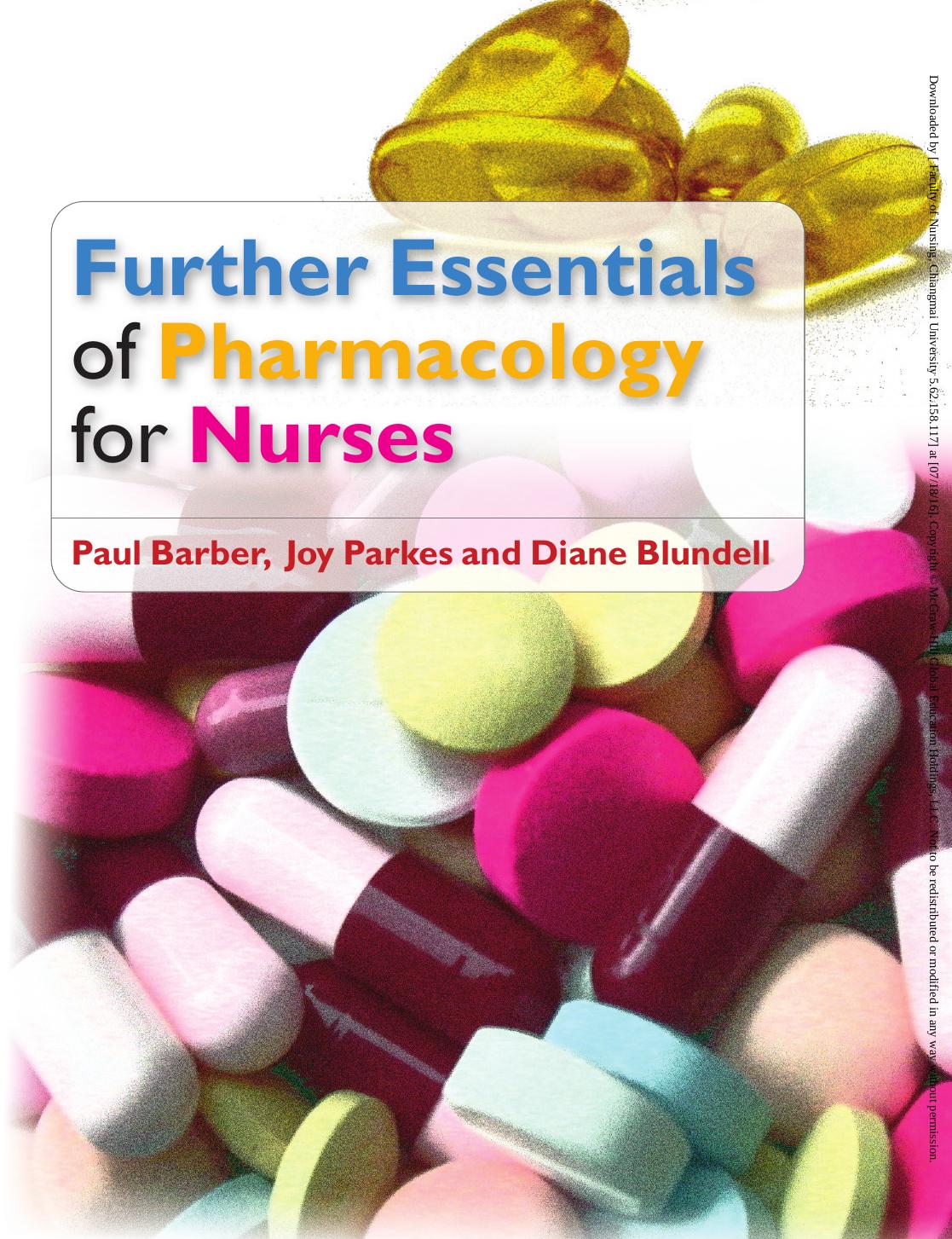 Further essentials of pharmacology for nurses by Barber Paul; Parkes Joy; Blundell Diane