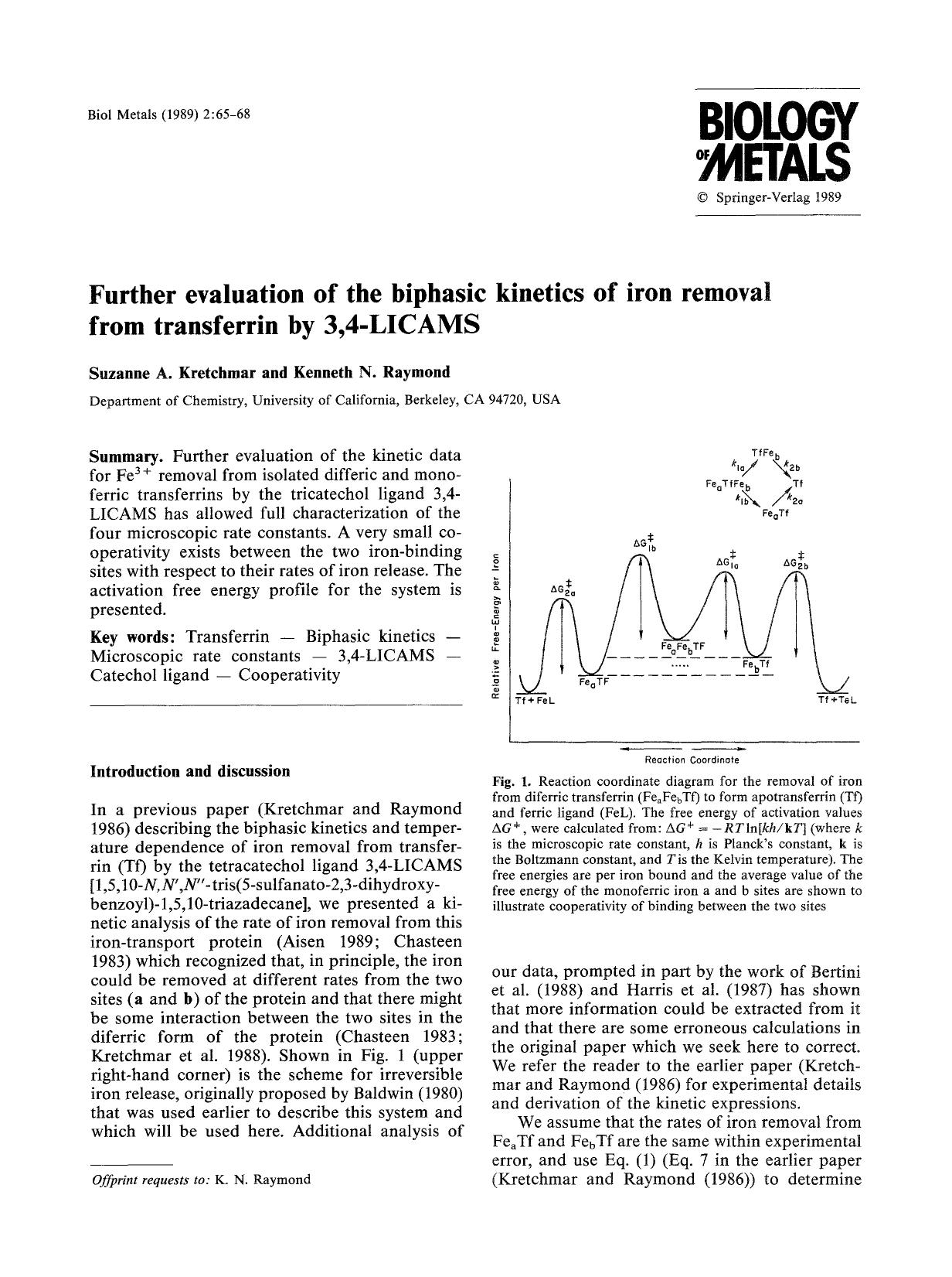 Further evaluation of the biphasic kinetics of iron removal from transferrin by 3,4-LICAMS by Unknown