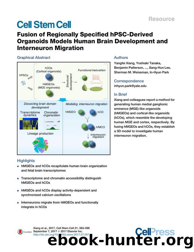 Fusion of Regionally Specified hPSC-Derived Organoids Models Human Brain Development and Interneuron Migration by unknow