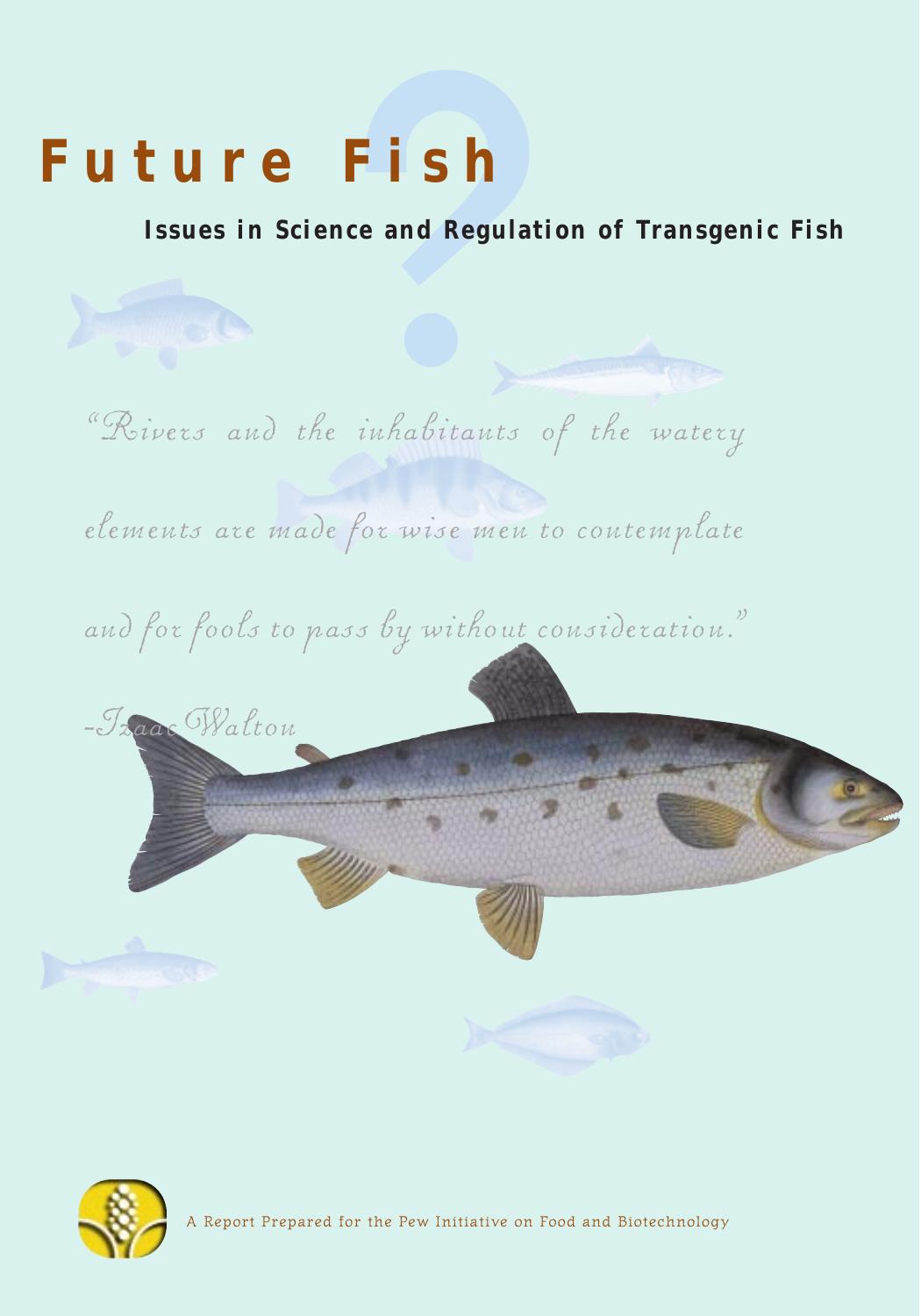 Future Fish: Issues in Science and Regulation of Transgenic Fish (Pew Initiative On Food & Biotechnology) by Michael Rodemeyer Executive Director